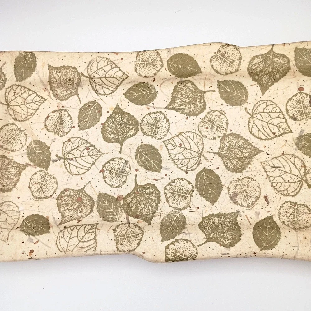 Salsa Style Art Studio Leaf Design Platter SIGNED‎ K DeSalsa Organic Fiberclay